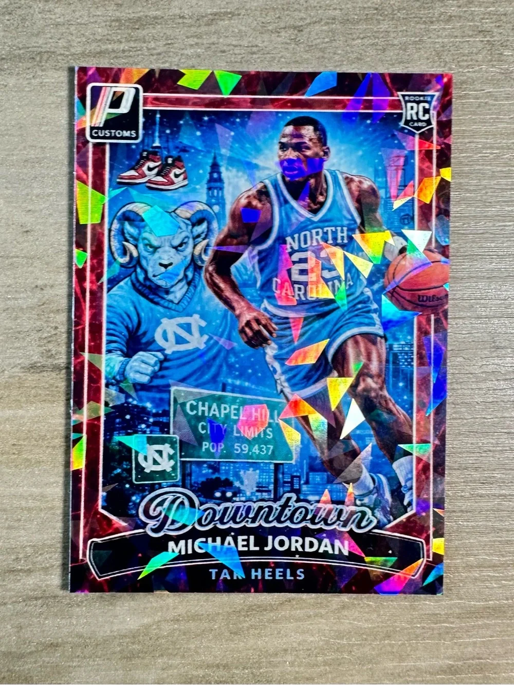 Michael Jordan Rookie Downtown Holo Novelty Card. North Carolina. Chicago Bulls.